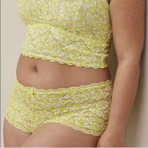 Torrid NWT Sz 5 Yellow Unlined Lace Crop Bralette & Mid-Rise Cheeky Panty Set